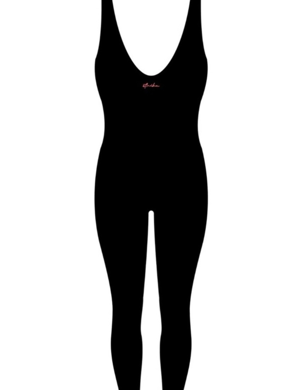 ethika Black Slim Jumpsuit with Small Pink Logo